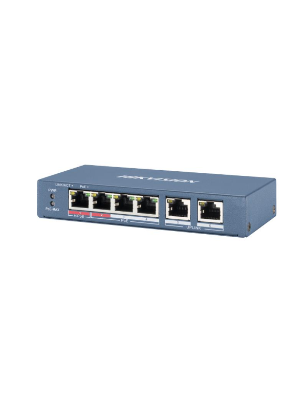 Hikvision 4 Port Fast Ethernet Unmanaged PoE Switch DS-3E0106HP-E Hikvision 4 Port Fast Ethernet Unmanaged PoE Switch DS-3E0106HP-E