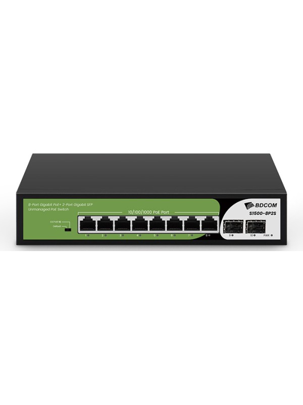 Bdcom 8 Port Yönetilemez PoE Switch S1500-8P2S Bdcom 8 Port Yönetilemez PoE Switch S1500-8P2S