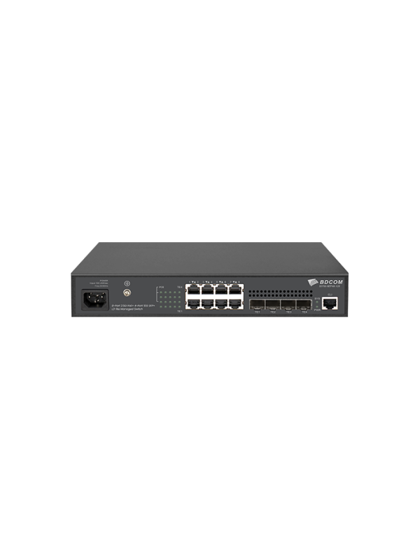 BDCOM 8 Port Yönetilebilir PoE Switch S5700-8EP4X-120